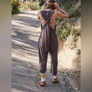 *Free People Hot Shot Twisted Onesie in Washed Black